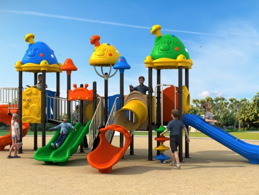 Outdoor Playground Swing and Slide Combo