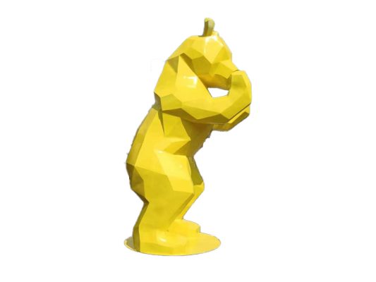 Yellow Bear Fiberglass Sculpture