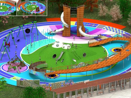 Twin Towers Combination Modeling Series Customized Outdoor Playground