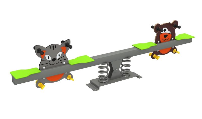 Grey puppy PE Board Seesaw