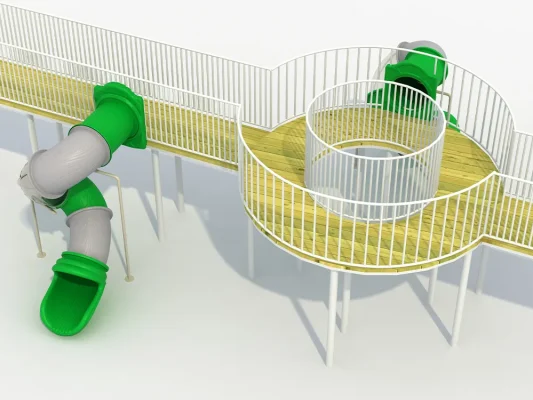 Swing Set With Tube Slide