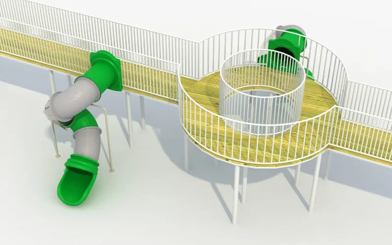 Swing Set With Tube Slide
