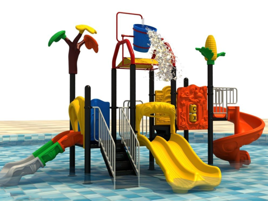 Jungle Style Multiple Slides Water Outdoor Playground