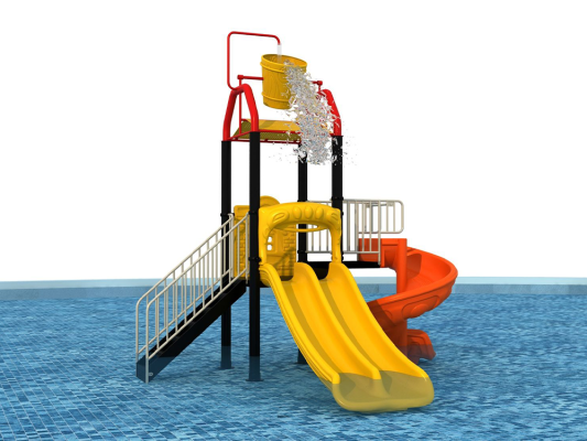 Red Single Slide Water Outdoor Playground