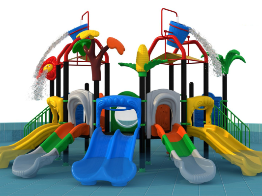 Double Qater Basket Multi-slide Water Outdoor Playground