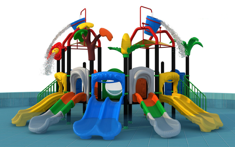 Double Qater Basket Multi-slide Water Outdoor Playground