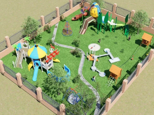 Parque infantil exterior personalizado para pássaros
