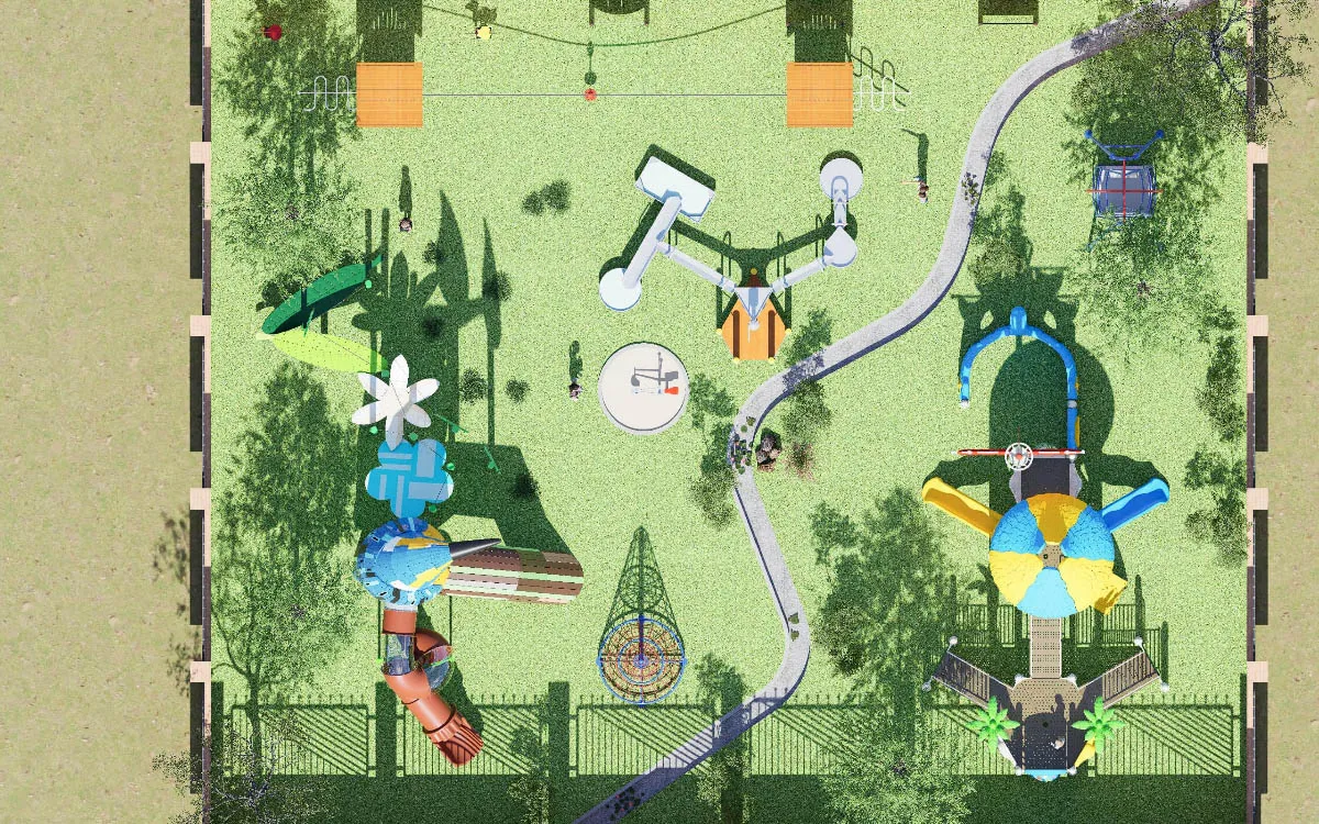 Parque infantil ao ar livre com tema de pássaros personalizado (10)