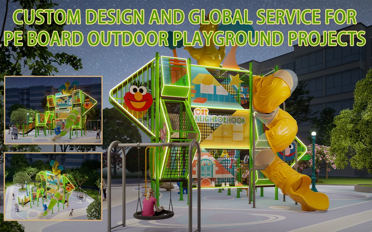 Kundenspezifisches Design und globaler Service für Spielplatzprojekte mit PE-Platten im Freien