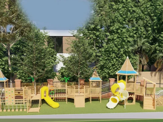 Parque infantil em madeira