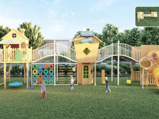 Parques infantis de madeira para escolas