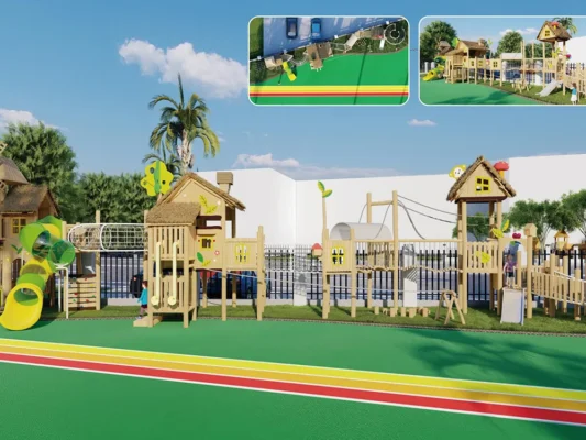 Parques infantis de madeira para parques