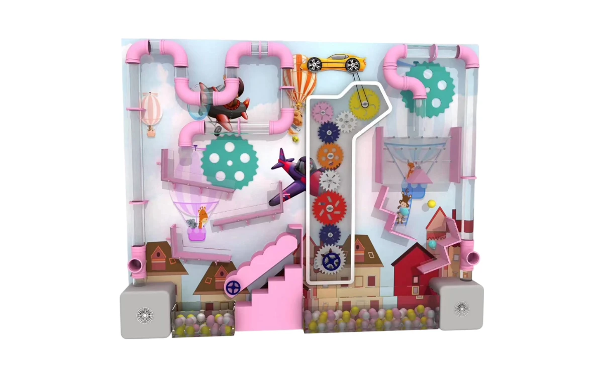 Como é que uma parede de labirinto de bolas, um jogo de parede de pista de bolas e um equipamento de jogo interativo de parede podem aumentar o valor do parque infantil comercial 3 Sistema de jogo de bola de parede