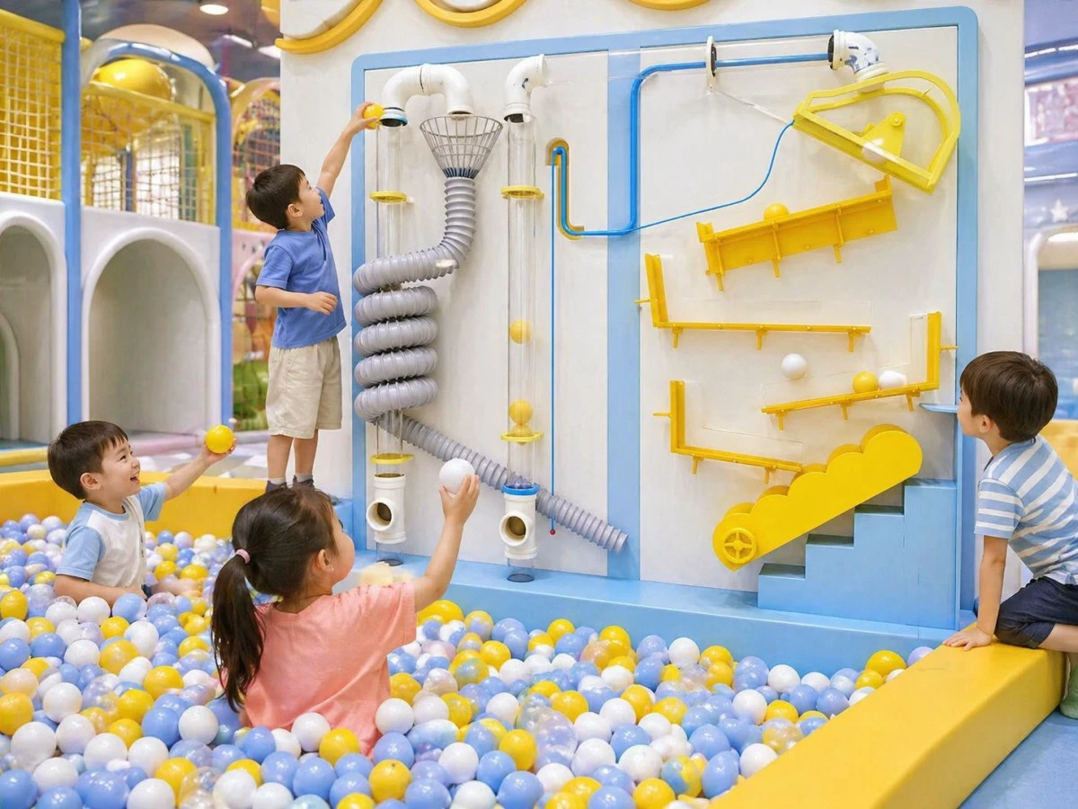 Soluções interactivas de paredes de bolas para projectos de parques infantis interiores divertidos e educativos 5 Jogo de parede interativo