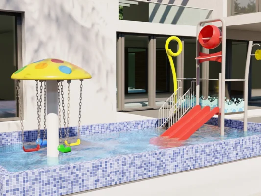 Toboggan aquatique commercial