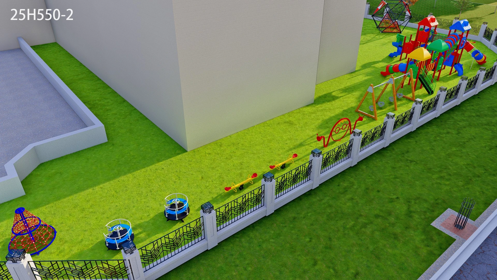 Creche com soluções de parques infantis exteriores para uma aprendizagem precoce mais segura 8 Parque infantil exterior personalizado