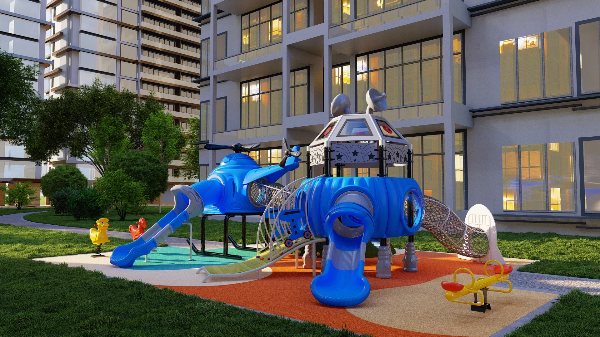 Soluções de parques infantis ao ar livre para revendedores e compradores de projectos 2 Parque infantil exterior