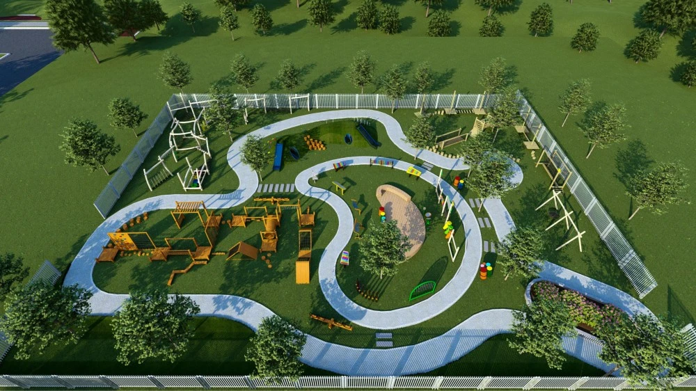 Terrain de jeu extérieur du parc forestier pour des projets de jeu inspirés par la nature 8 parc forestier aire de jeux extérieure