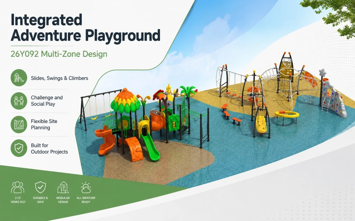 Equipamiento para parques infantiles al aire libre: Soluciones a medida para espacios de juego públicos más seguros y atractivos 12 juegos de exterior para parques