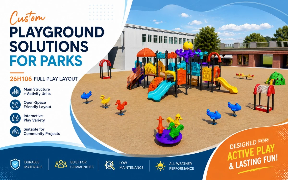 Equipamiento de zonas de juego al aire libre para parques: Soluciones a medida para espacios de juego públicos más seguros y atractivos 6 juegos de exterior para parques