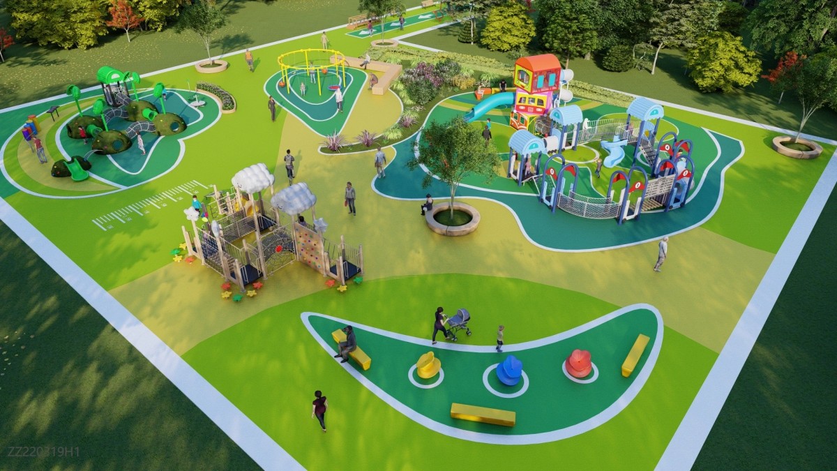 Equipamiento de zonas de juego al aire libre para parques: Soluciones a medida para espacios de juego públicos más seguros y atractivos 2 juegos de exterior para parques