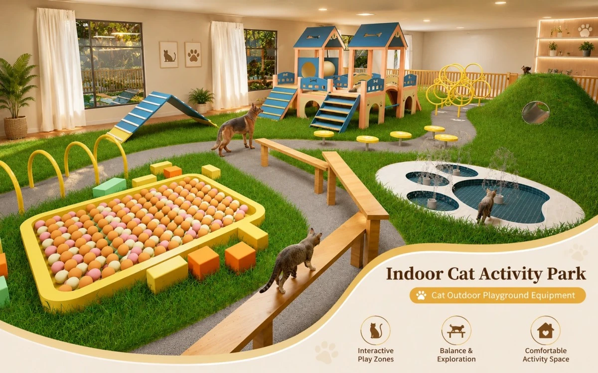Équipement d'aire de jeu extérieure pour chats pour des espaces sûrs et stimulants pour les animaux de compagnie 2 Équipement d'aire de jeux extérieure pour chats