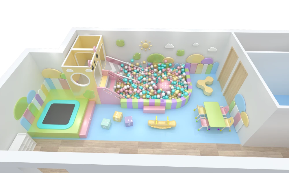 Soluções de parques infantis interiores para centros de jogos seguros e rentáveis 3 parque infantil coberto
