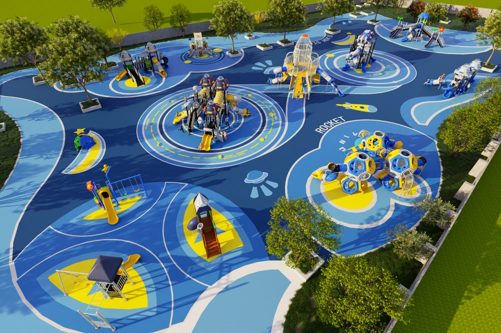 Pavimento de caucho para parques infantiles al aire libre para áreas de juego seguras 4 Suelos de caucho para parques infantiles al aire libre
