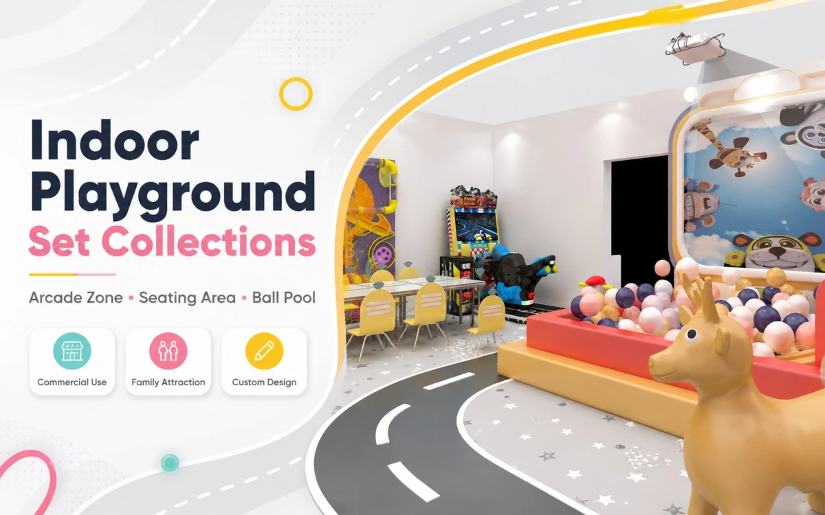 Which indoor playground set collections fit commercial projects best? 2 indoor playground set