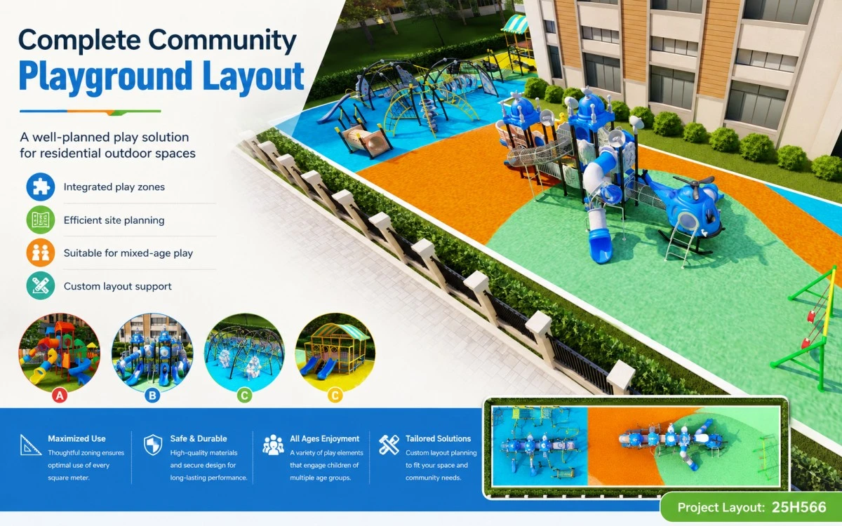 Fábrica de parques infantis para exterior para projectos de jogos personalizados seguros 4 fábrica de parques infantis para exterior