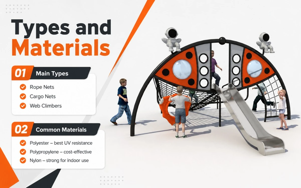 Commercial Projects: Types Of Climbing Net Playground Structures 3 commercial playground climbing net