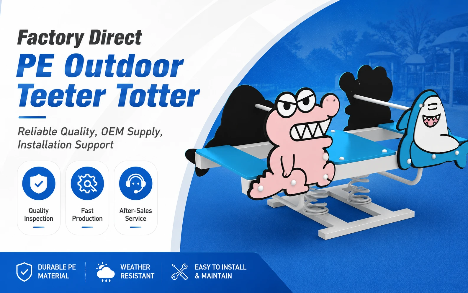 PE Outdoor Teeter Totter Buying Guide For Schools, Parks, And Commercial Playgrounds 3 PE Outdoor Teeter Totter
