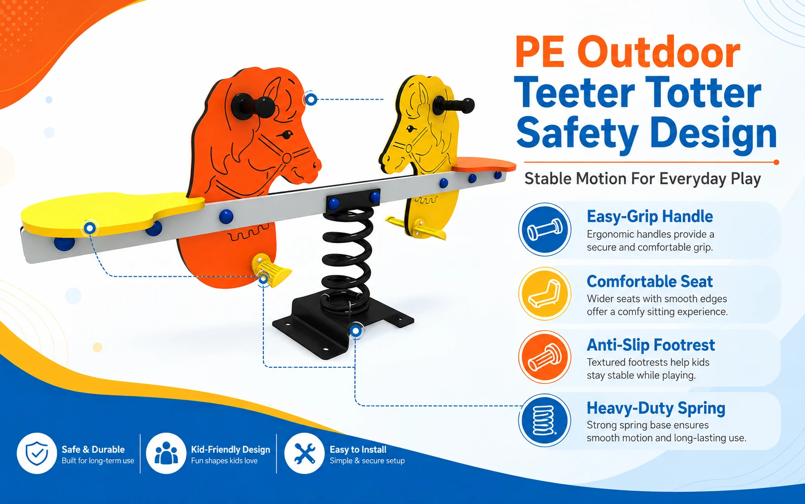 PE Outdoor Teeter Totter Buying Guide For Schools, Parks, And Commercial Playgrounds 6 PE Outdoor Teeter Totter
