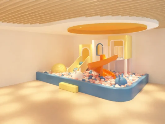 Kleine Indoor-Spielplatzanlage